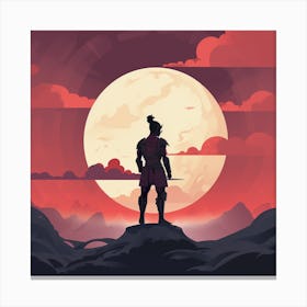 Silhouette Of A Warrior Canvas Print