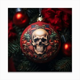 Christmas Tree Ornament Skull 3 Canvas Print