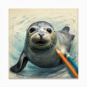 Seal Drawing 3 Canvas Print