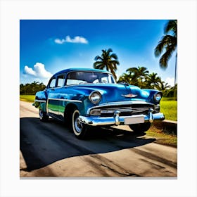 Classic Car On The Road 1 Canvas Print