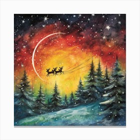Santa Claus Flying 1 Canvas Print