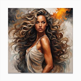 Woman With Long Hair Canvas Print