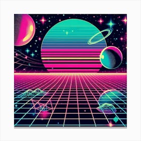 Retro Futuristic Elements,Retro Futuristic Background,Retro Futuristic Templates (3) Canvas Print