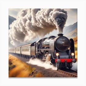 Steam Train In Scotland 1 Canvas Print