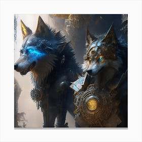 Steampunk Wolf 2 Canvas Print