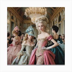 Party At Versailles Fashion Scene Art Print 1 Canvas Print