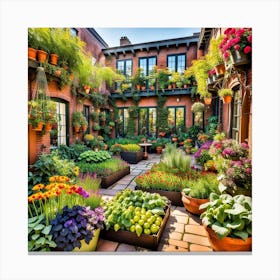 Courtyard Garden Canvas Print