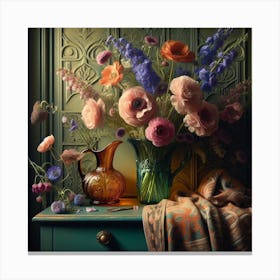Flowers In A Vase 3 Canvas Print