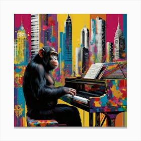 Piano chimp 4 Canvas Print