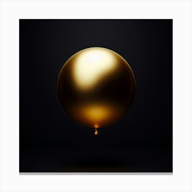 Golden Ball On Black Background 1 Canvas Print