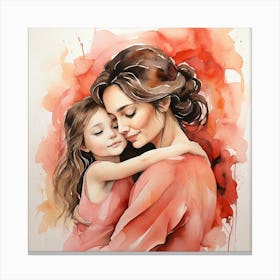 Mother And Daughter Painting Canvas Print