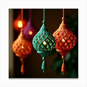 Hindi Lanterns Canvas Print