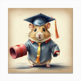 Graduation Hamster 1 Canvas Print