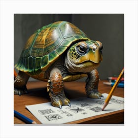 Drawing Turtle Canvas Print