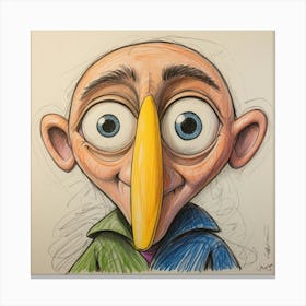 Cartoon Drawing Of A Cartoon Character Canvas Print