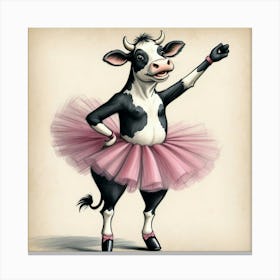 Cow In A Tutu Canvas Print