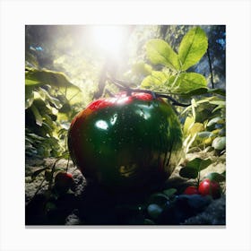 Red Apple In The Forest 1 Canvas Print