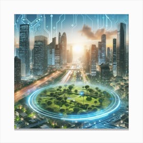 Futuristic Cityscape4 Canvas Print