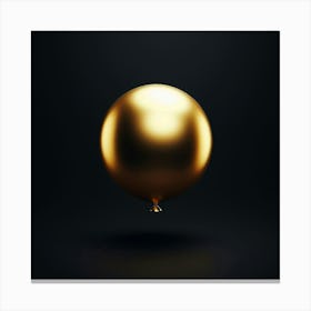 Gold Balloon On Black Background Canvas Print