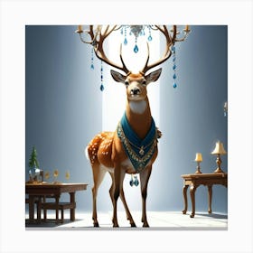 Deer In A Room Canvas Print