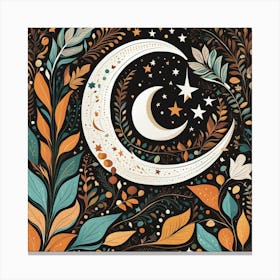 Moon And Stars 1 Canvas Print