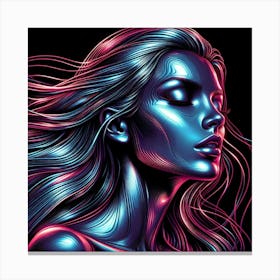 Girl With Long Hair 10 Canvas Print