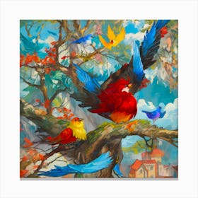 Birds In The Tree 1 Canvas Print