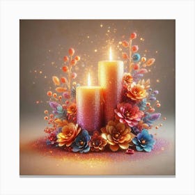 Candles And Flowers Canvas Print