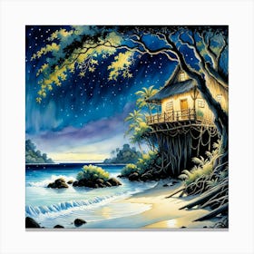 Little House On The Beach Canvas Print