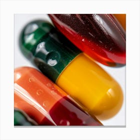 Close Up Of Pills Canvas Print