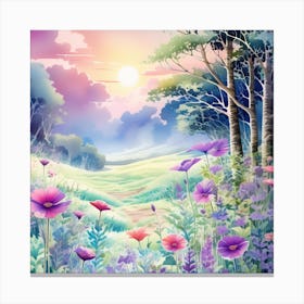 Flowers In The Meadow Canvas Print