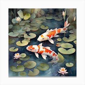 Serene koi fish pond Canvas Print