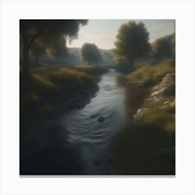 Stream In The Woods 27 Canvas Print