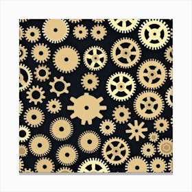 Realistic Gear Flat Surface Pattern For Background Use (73) Canvas Print