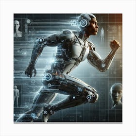 Futuristic Man Running 29 Canvas Print