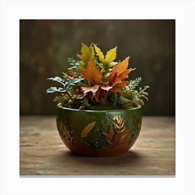 Autumn Leaves In A Bowl 1 Canvas Print