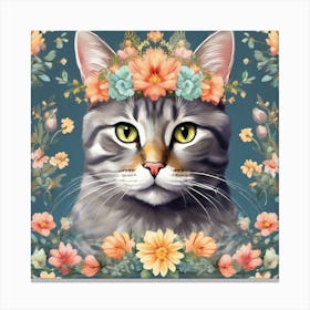 cat crown pattern Canvas Print