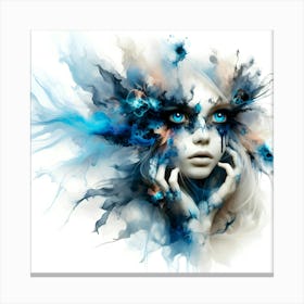 Digital Of A Girl With Blue Eyes Canvas Print