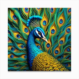 Peacock Painting 5 Canvas Print