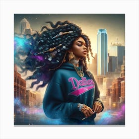 Woman In A Hoodie Canvas Print