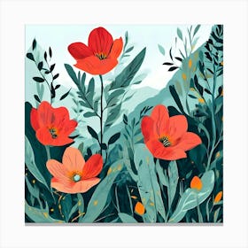 Poppies In The Field 1 Canvas Print