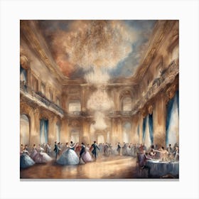 An Art Classic Portraying An Elegant Ballroom Sce Esrgan Canvas Print