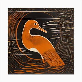 Retro Bird Lithograph Canvasback 1 Canvas Print