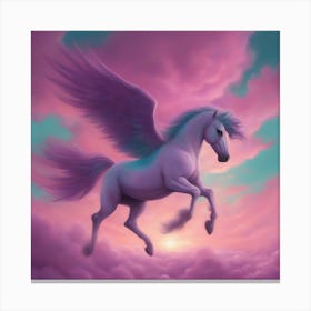 Unicorn In The Clouds Canvas Print