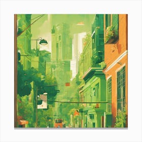 Green City Street Canvas Print