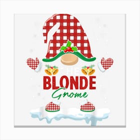 Blonde Gnome Buffalo Plaid Matching Xmas Funny Christmas Canvas Print