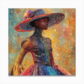 Girl In A Rainbow Dress Canvas Print