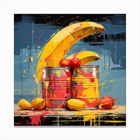 Bananas And Cans Canvas Print