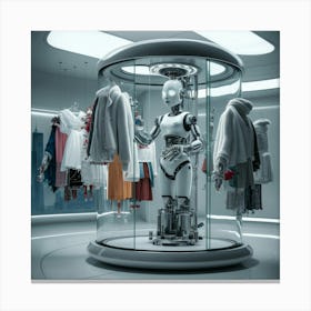 Robot In A Clothing Store Canvas Print