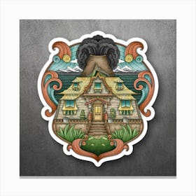 House In The Woods paper Art Canvas Print